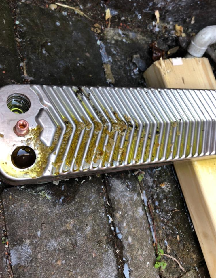 Unblocking a plate heat exchanger....get your boiler serviced regularly